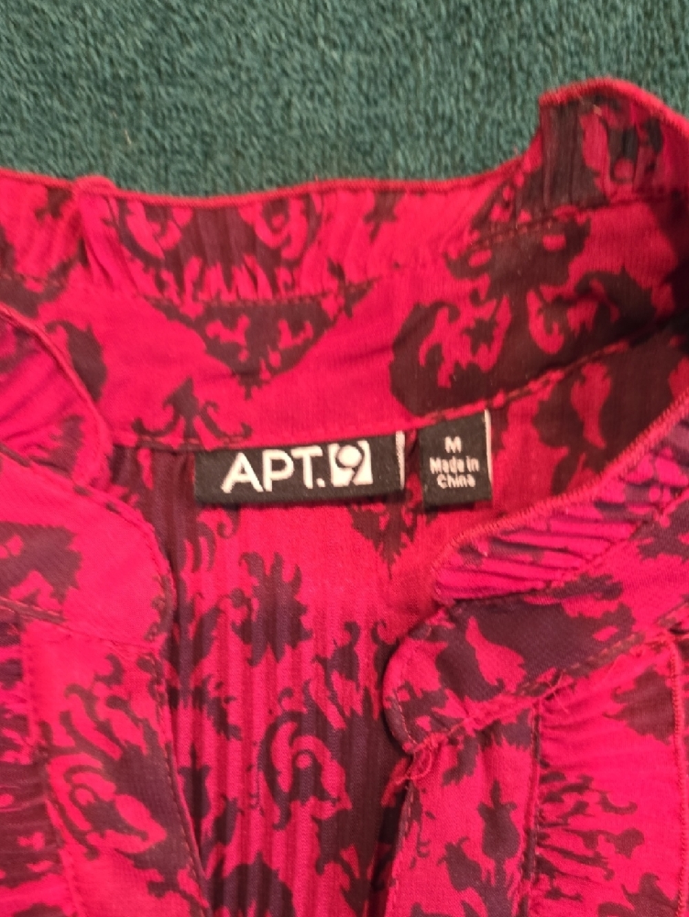 Apt. 9 Red and Black Ruffle Front Top - Picture 2 of 2